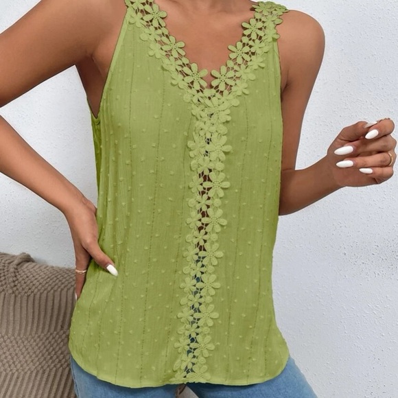 Mustard yellow Swiss dot lace detail blouse - Picture 14 of 15